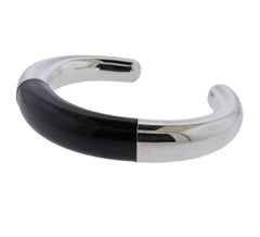 Georg Jensen Aura Sterling Silver Ebony Cuff Bracelet