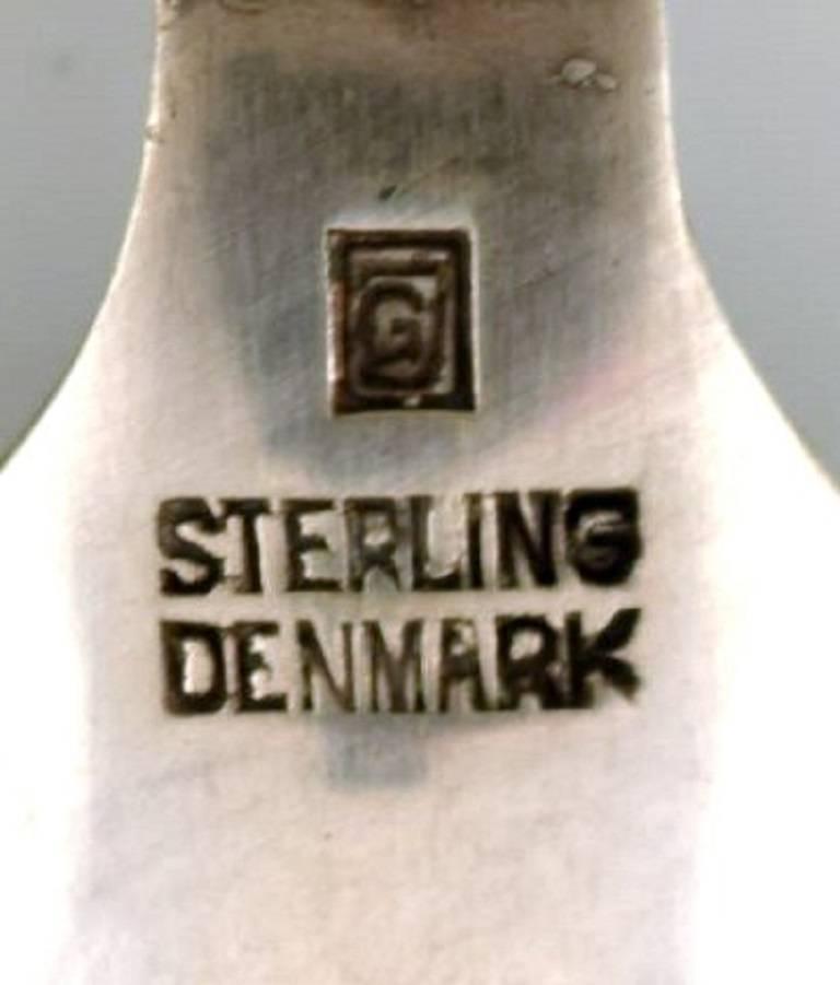 Danish Georg Jensen Beaded 12 Coffee Spoons in Full Silver, Early Stam