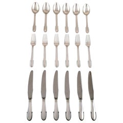 Georg Jensen Beaded Complete 6 Person Dinner Service