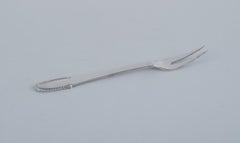 Georg Jensen Beaded. Four cold meat forks in 830 silver. Early 1915-1930