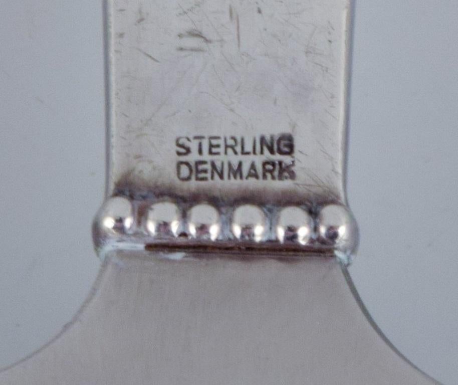 20th Century Georg Jensen Beaded. Serving spade in sterling silver with steel blade. For Sale