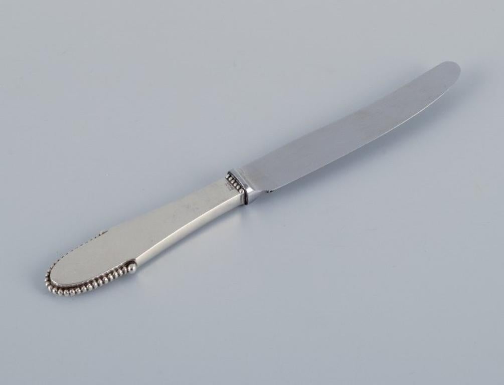 Danish Georg Jensen Beaded. Set of ten fruit knives in sterling silver.  For Sale