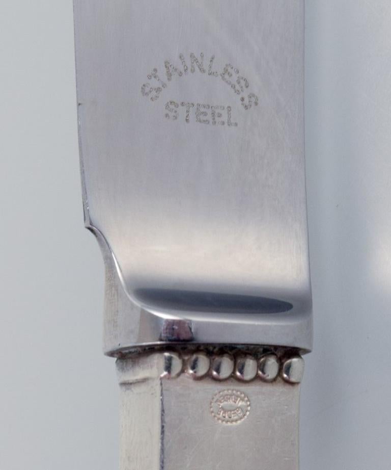 Sterling Silver Georg Jensen Beaded. Set of ten fruit knives in sterling silver.  For Sale