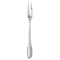 Fourchette à découper froide Georg Jensen en argent sterling perlé 144