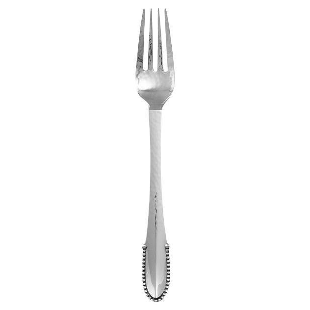 Georg Jensen Beaded Sterling Silver Dinner Fork 012 For Sale