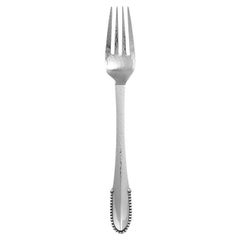 Vintage Georg Jensen Beaded Sterling Silver Dinner Fork 012