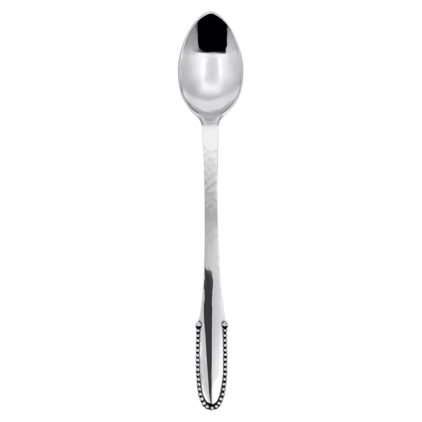 Georg Jensen Perlenverzierter Eisteelöffel aus Sterlingsilber 078, 1916