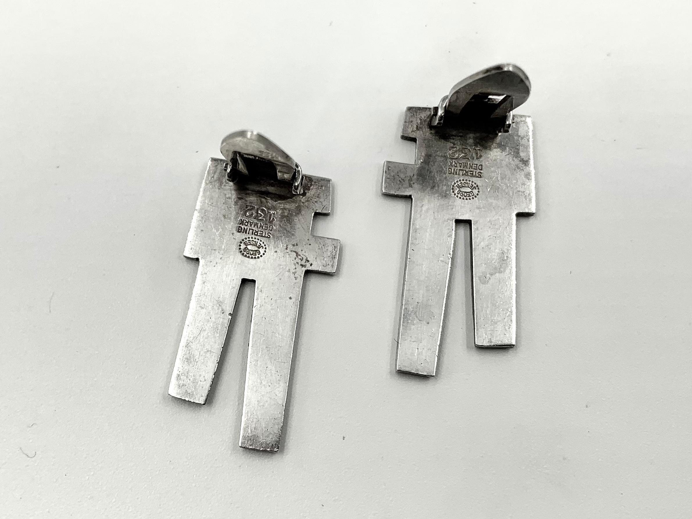 Georg Jensen Bente Bonne Silber, Emaille Halskette, Armband, Ohrringe Set, 1960er Jahre im Angebot 6
