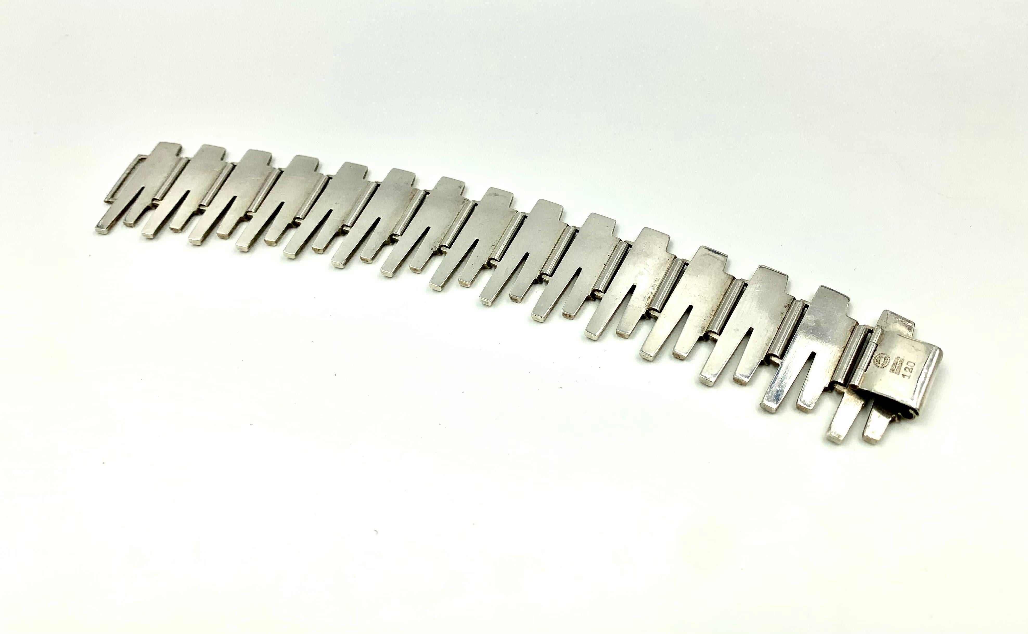 Georg Jensen Bente Bonne Silber, Emaille Halskette, Armband, Ohrringe Set, 1960er Jahre im Angebot 9