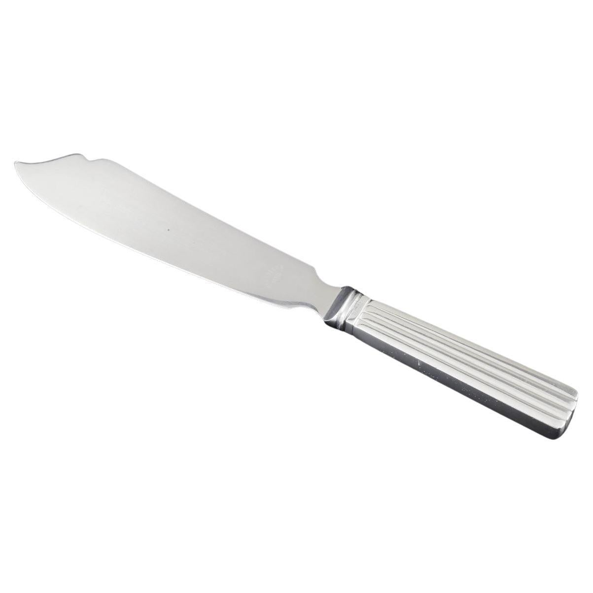 Georg Jensen, Bernadotte. Couteau à gâteau en argent sterling et en acier inoxydable.