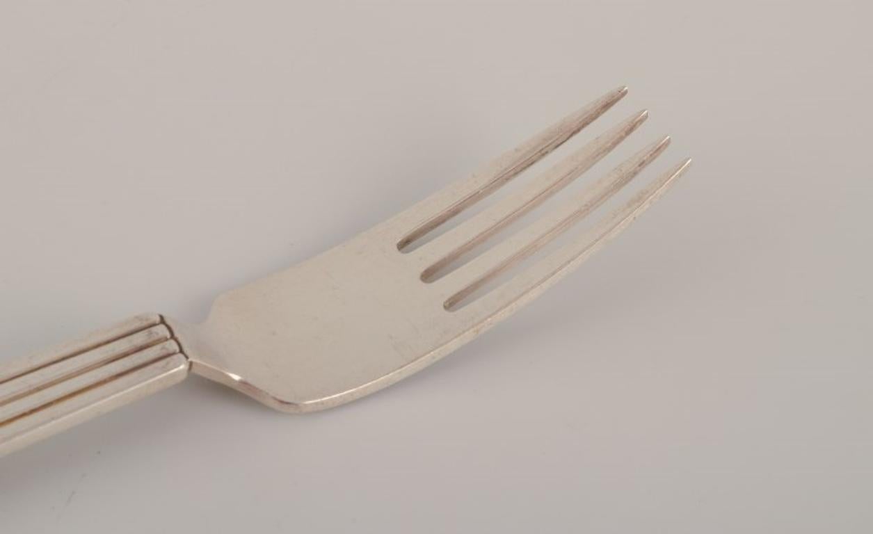 Danish Georg Jensen Bernadotte dinner fork in sterling silver. For Sale