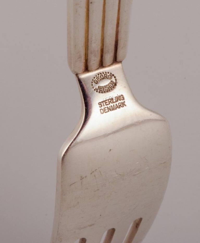 Georg Jensen Bernadotte dinner fork in sterling silver. In Excellent Condition For Sale In Copenhagen, DK