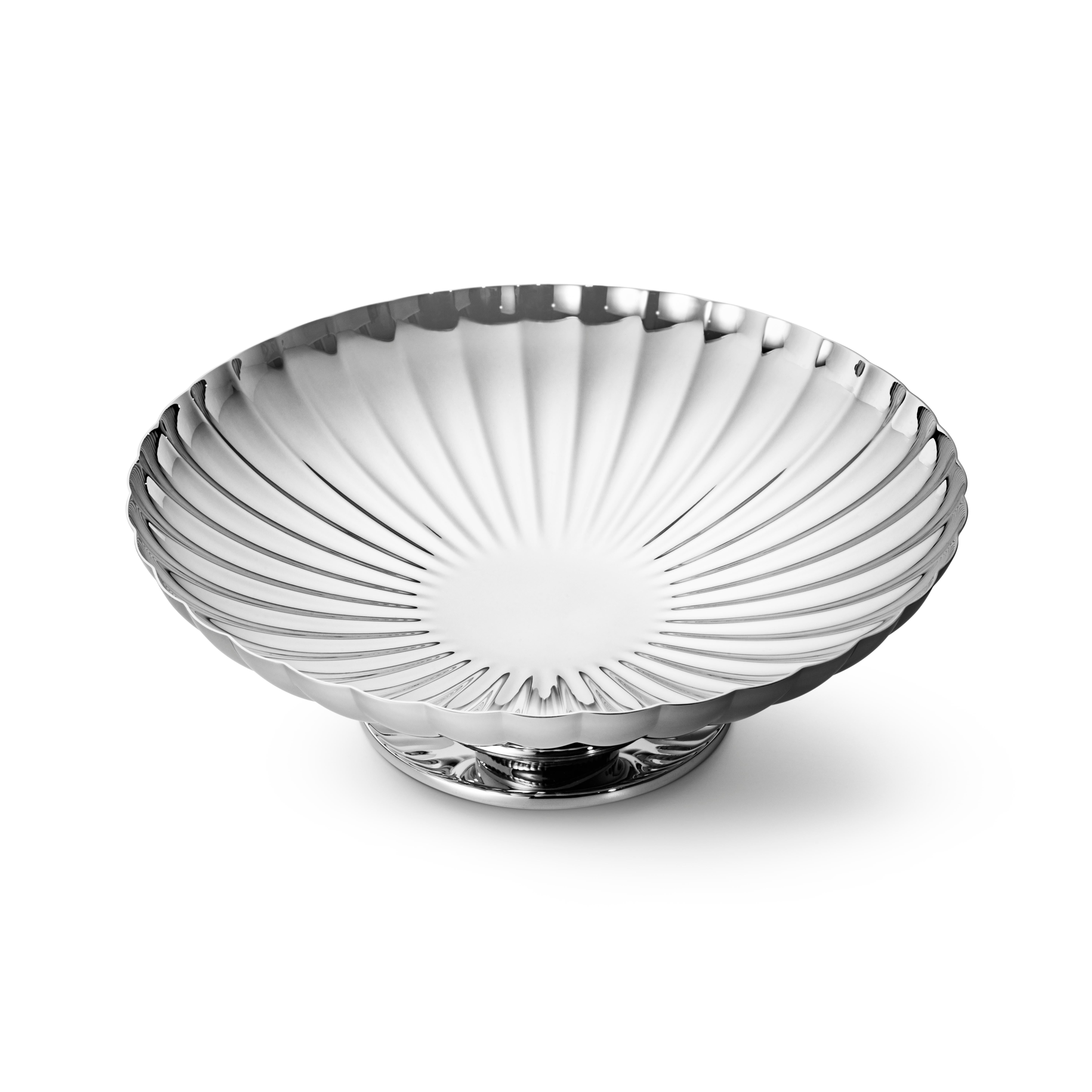 Modern Georg Jensen Bernadotte Dish on Stand in Stainless Steel Finish by Grethe Meyer For Sale