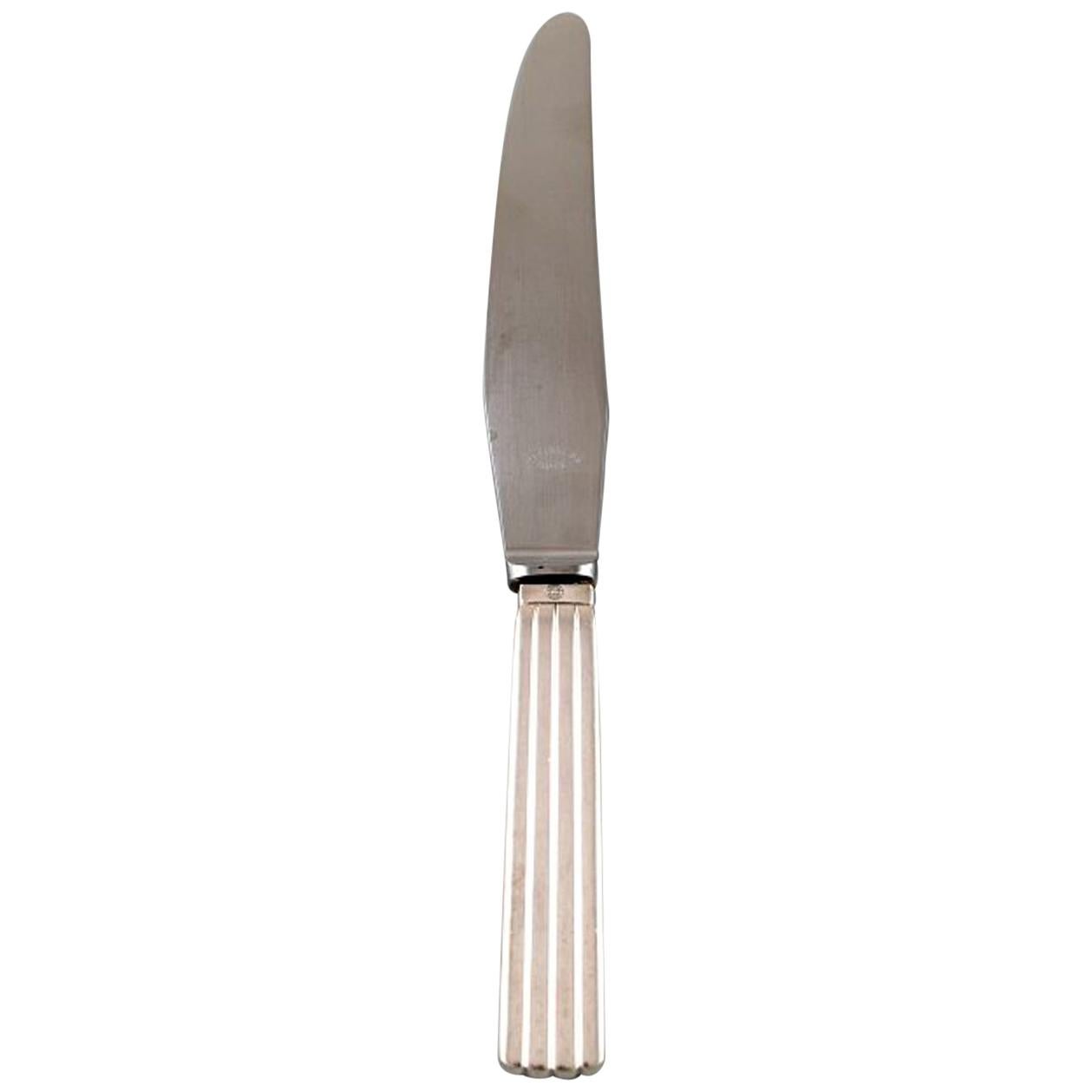 Georg Jensen Bernadotte Lunch Knife in Sterling Silver and Stainless Steel For Sale