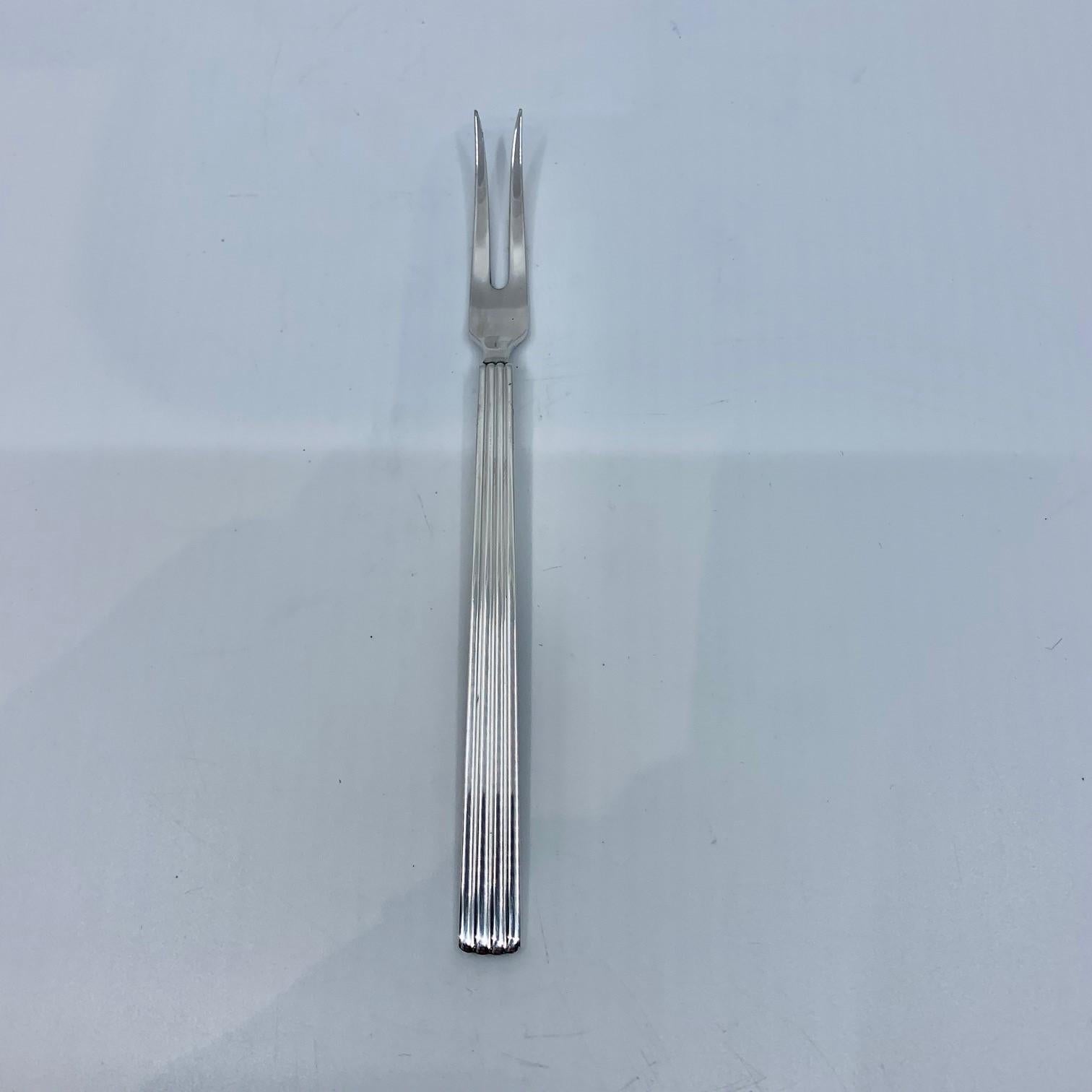 Art Deco Georg Jensen Bernadotte Sterling Silver Cold Cuts Fork 144 For Sale