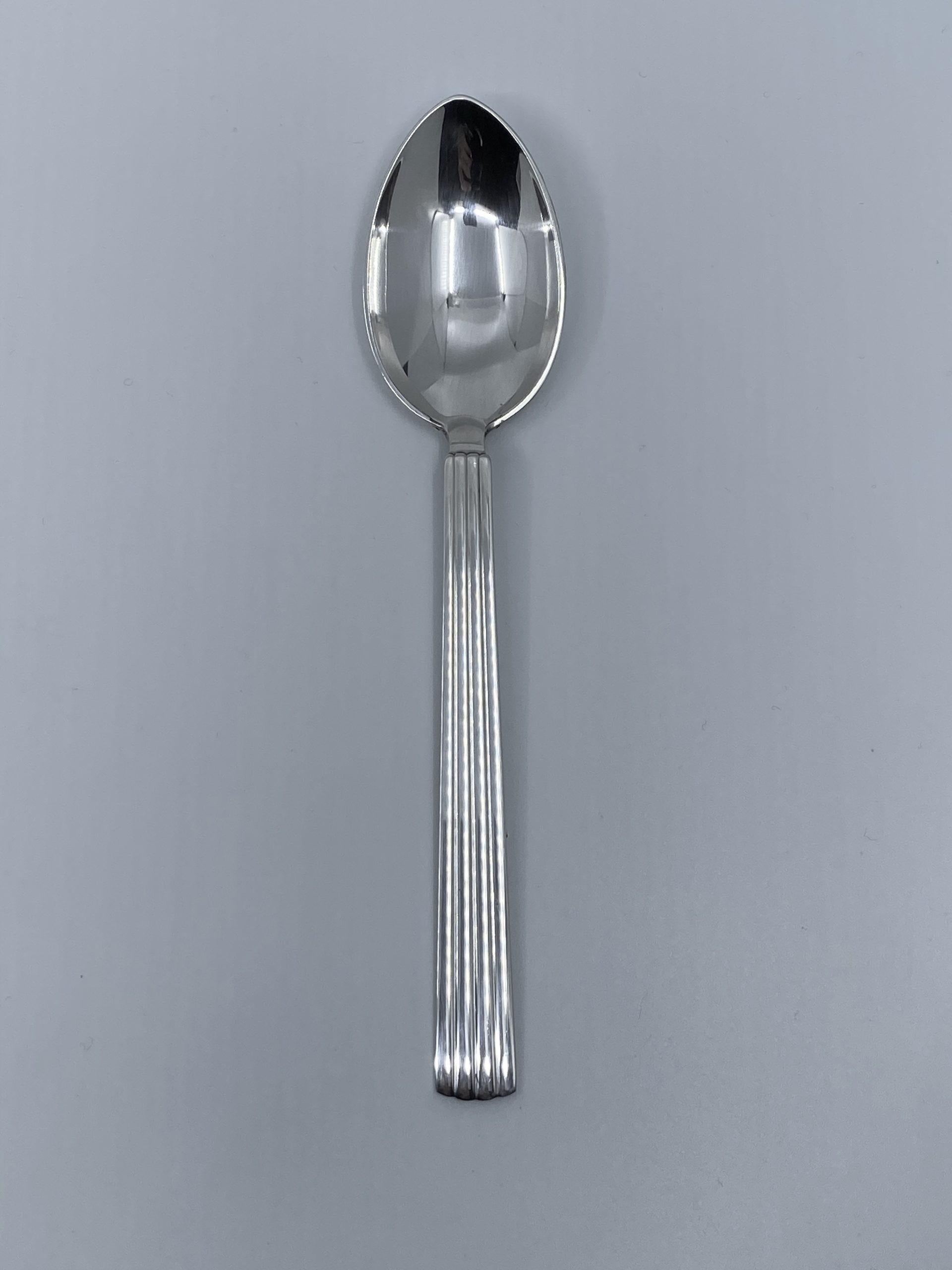 Art Deco Georg Jensen Bernadotte Sterling Silver Dessert Spoon 021 For Sale