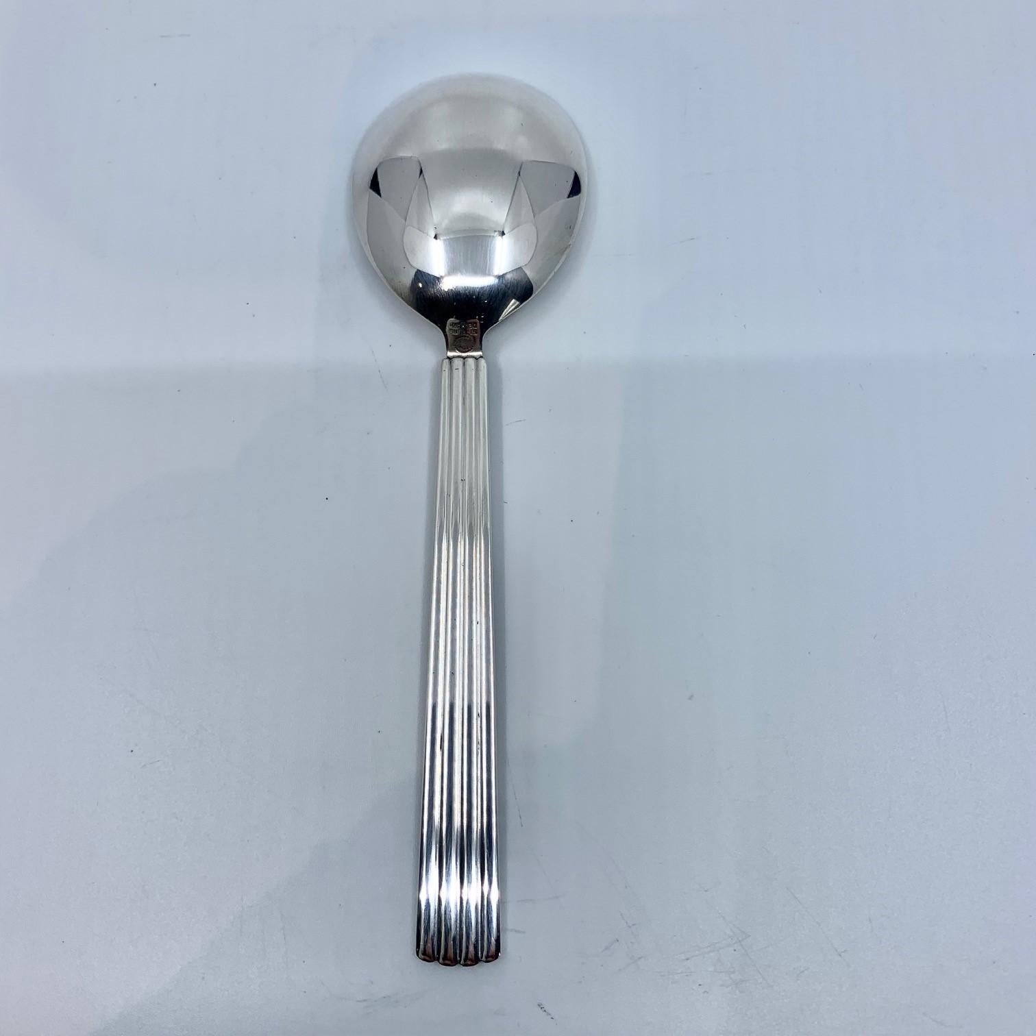 Danish Georg Jensen Bernadotte Sterling Silver Jam Spoon 163 For Sale
