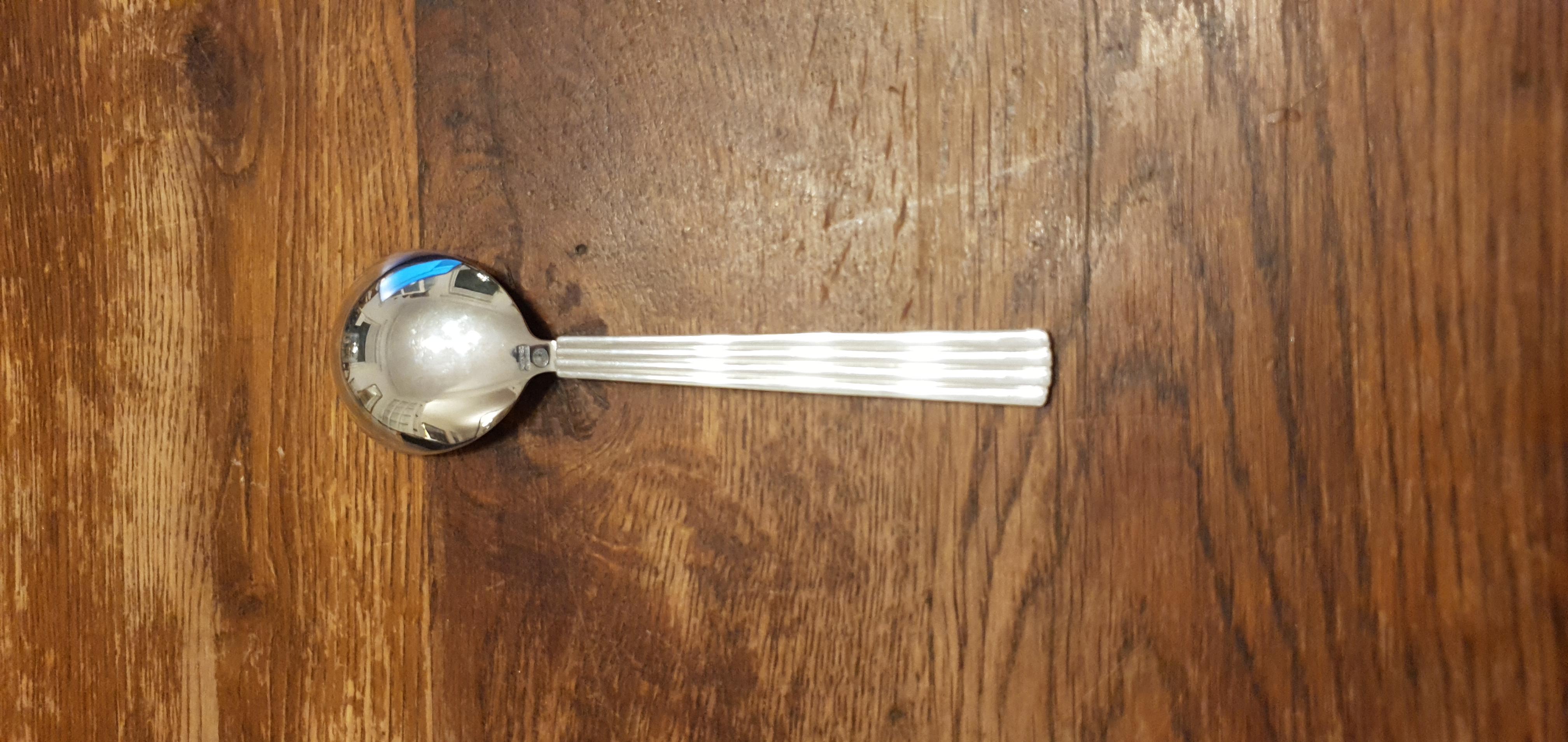 20th Century Georg Jensen Bernadotte Sterling Silver Jam Spoon 163 For Sale