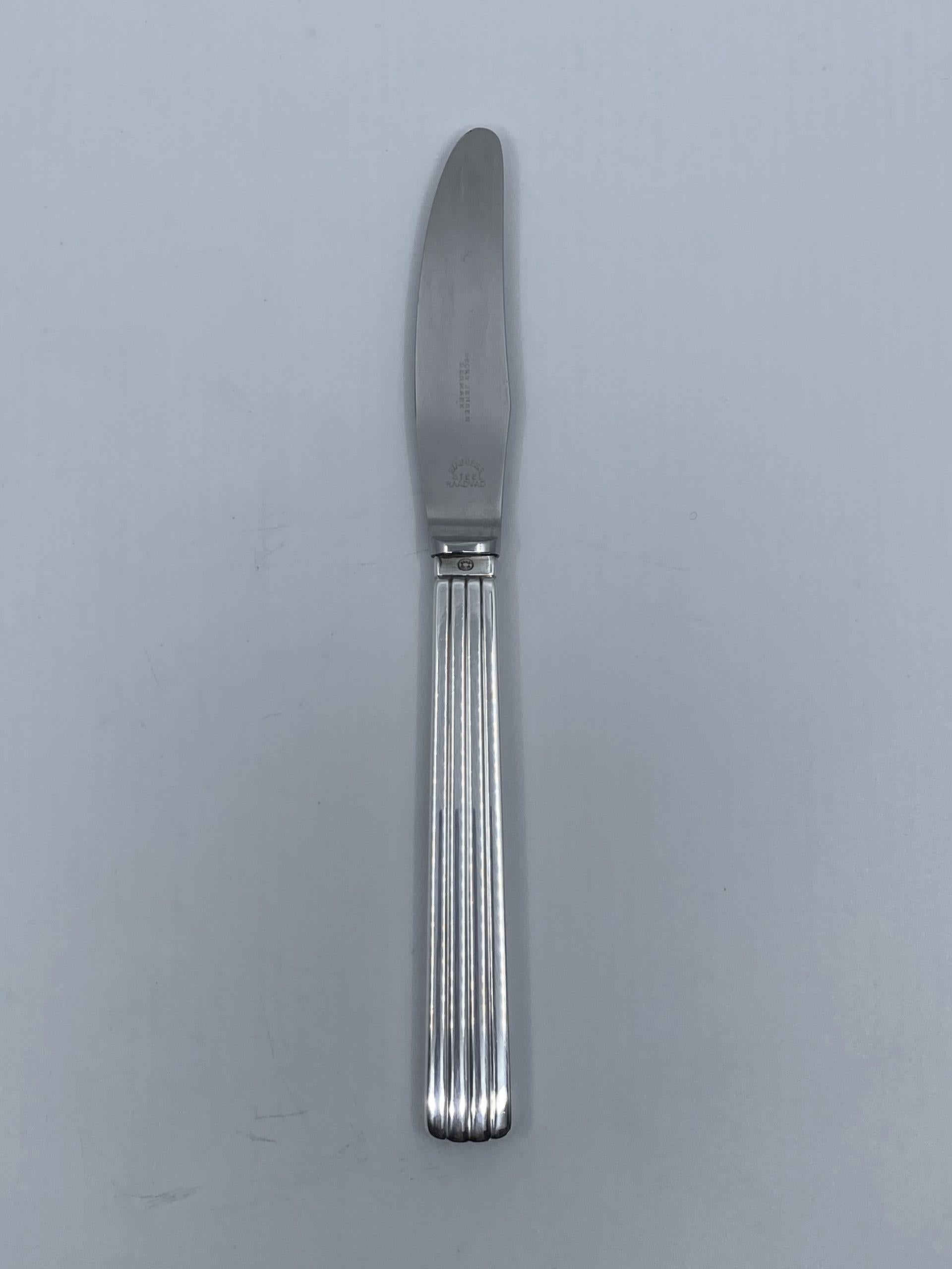 Art Deco Georg Jensen Bernadotte Sterling Silver Luncheon/Salad Knife, Long Handle 024 For Sale