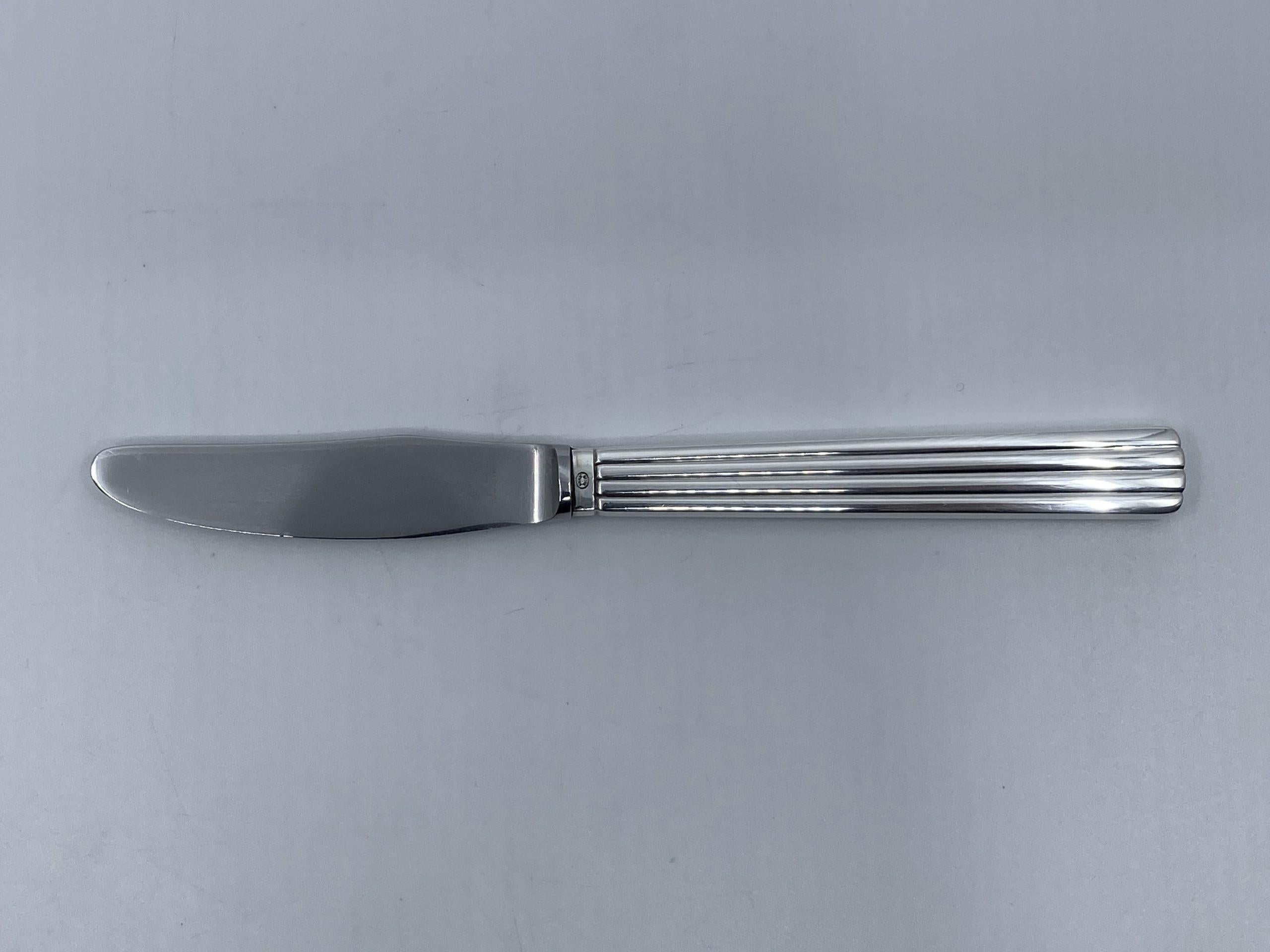 Polished Georg Jensen Bernadotte Sterling Silver Luncheon/Salad Knife, Long Handle 024 For Sale
