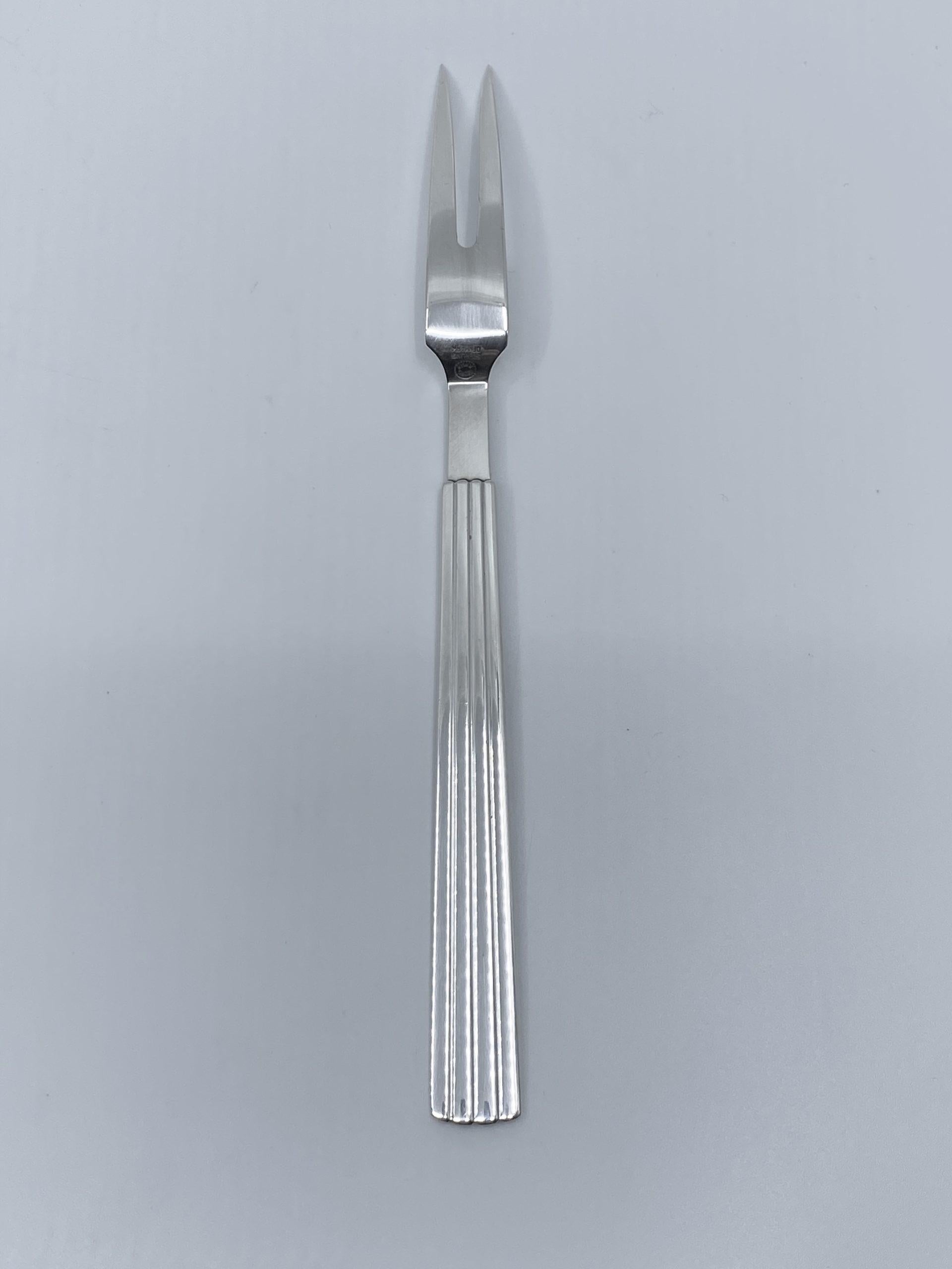 Danish Georg Jensen Bernadotte Sterling Silver Meat Fork 143 For Sale