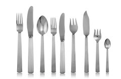 Georg Jensen Bernadotte Sterling Silverware Service for 12