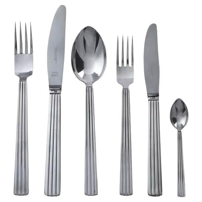 Georg Jensen Bernadotte Sterling Silverware Service for 12