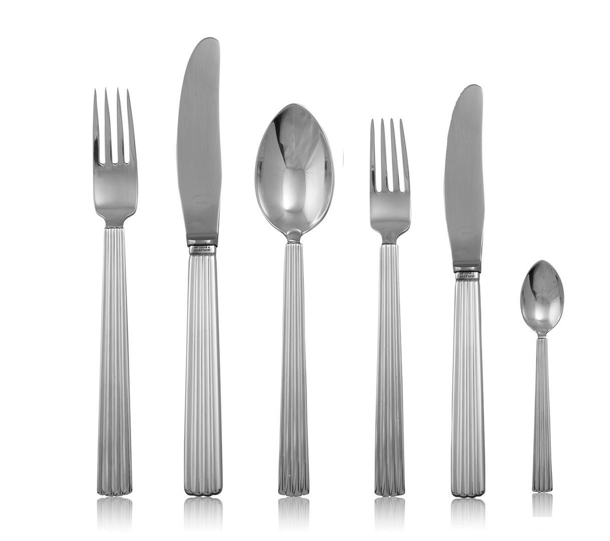 Georg Jensen Bernadotte Sterling Silverware Service for 12