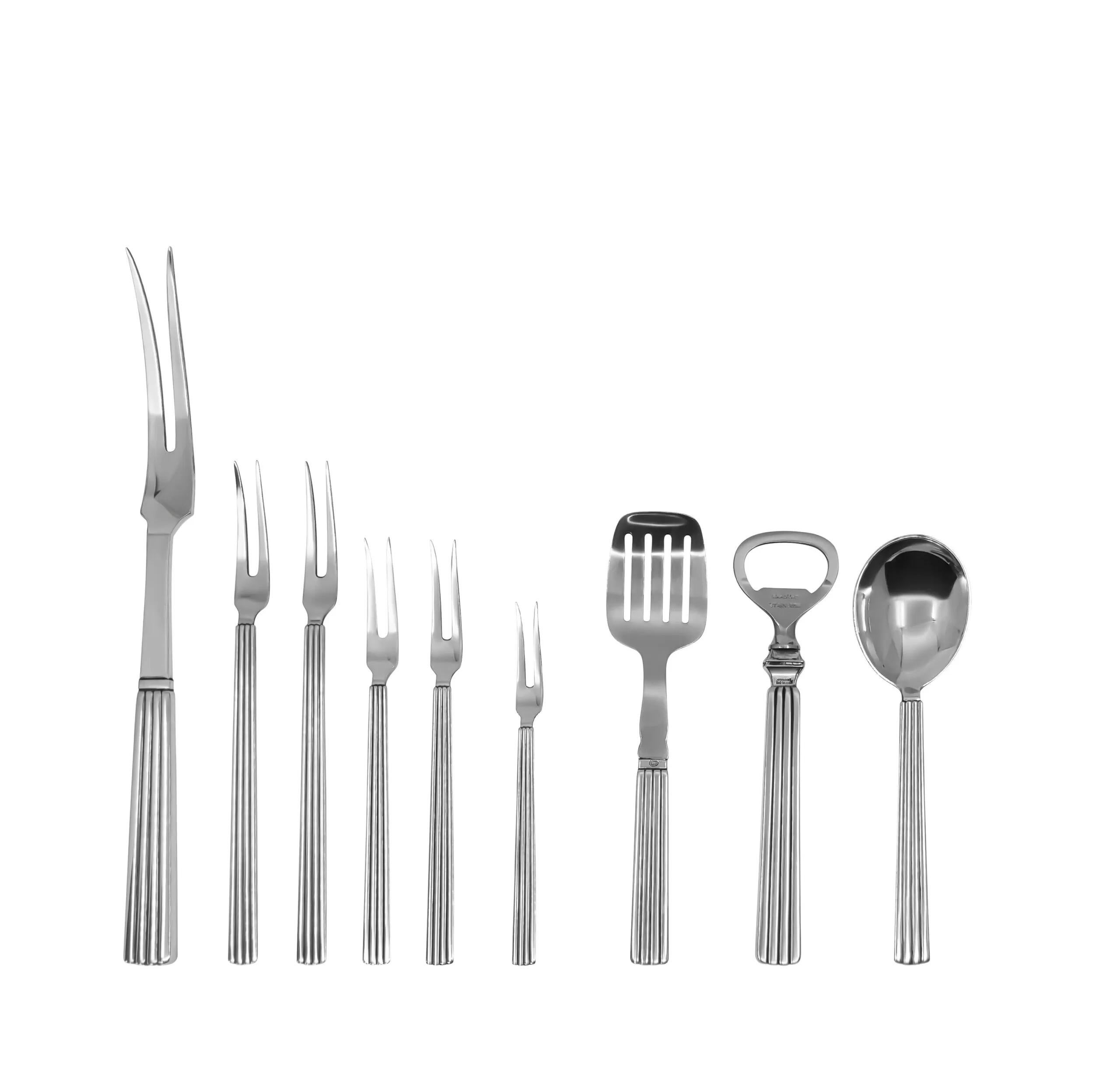 Argento 925 Georg Jensen Bernadotte Servizio di posate in argento per 6 persone in vendita