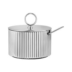 Georg Jensen Bernadotte Sugar Bowl & Spoon by Prince Sigvard Bernadotte 