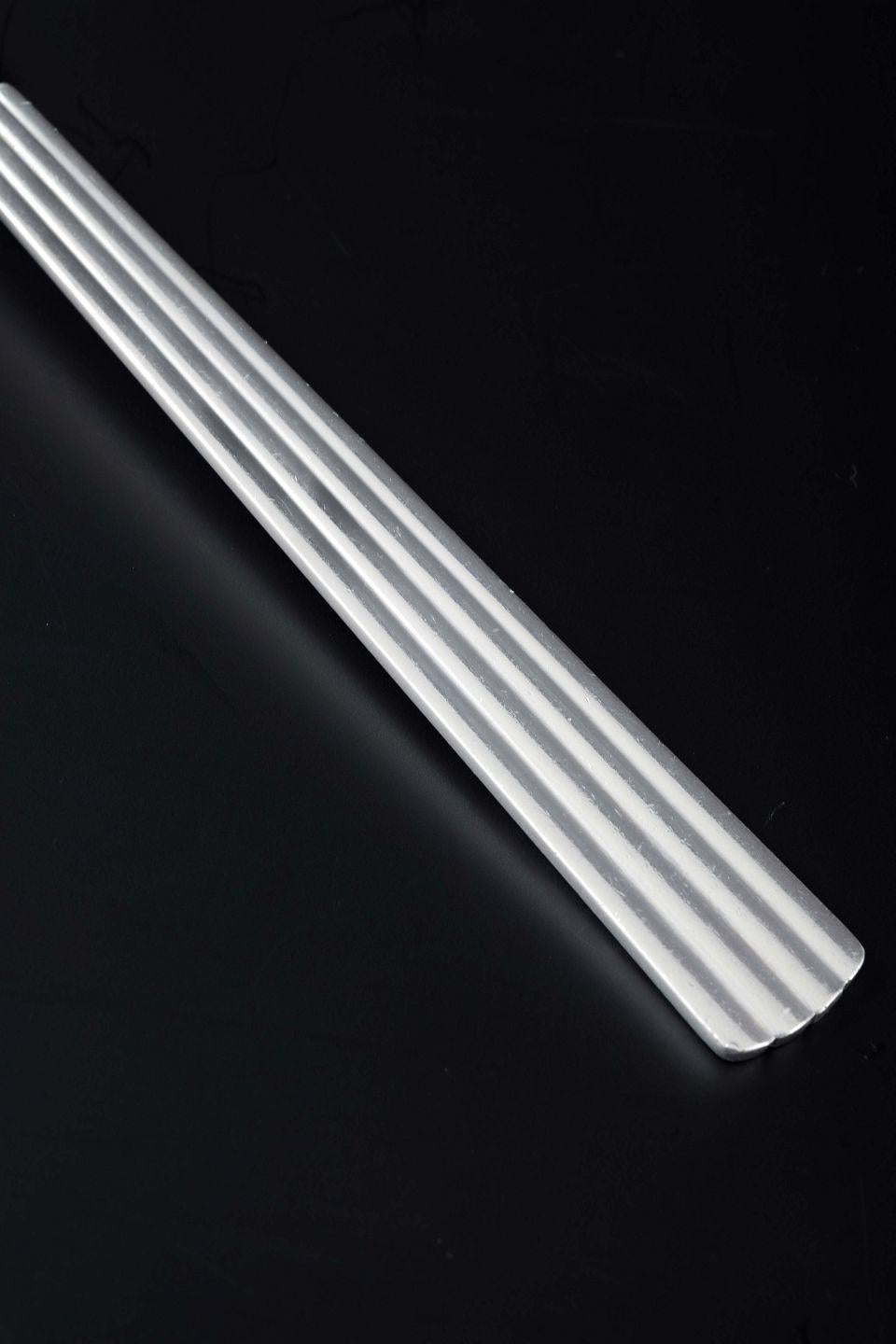 PRE-OWNED GOODS ARE EXEMPT FROM IMPORT TARIFFS FOR U.S., UK, AUSTRALIAN & CANADIAN CUSTOMERS.   
THEREFORE, NO IMPORT TARIFFS WILL BE APPLICABLE TO YOUR PURCHASE. 

Georg Jensen, Bernadotte. Sterling silver dinner fork in the iconic Bernadotte