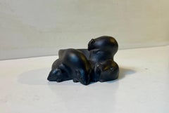 Georg Jensen Black Mice Dish in Terracotta for P. Ipsens Enke, 1910s