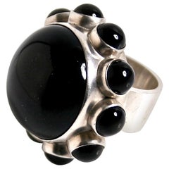 Georg Jensen black onyx ring designed by Astrid Fog Denmark