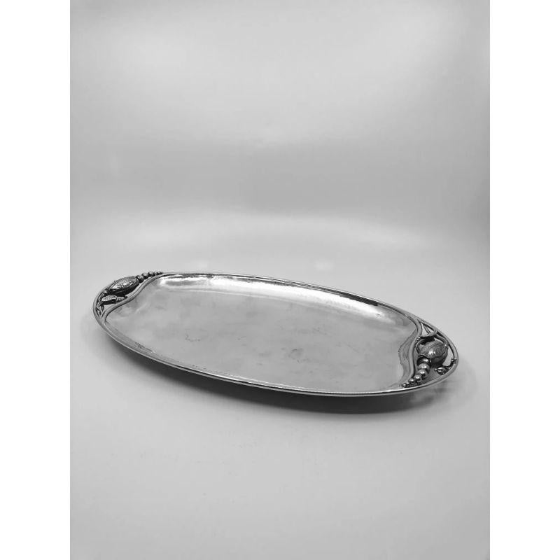 Art Nouveau Georg Jensen Blossom Bread Tray 2D For Sale