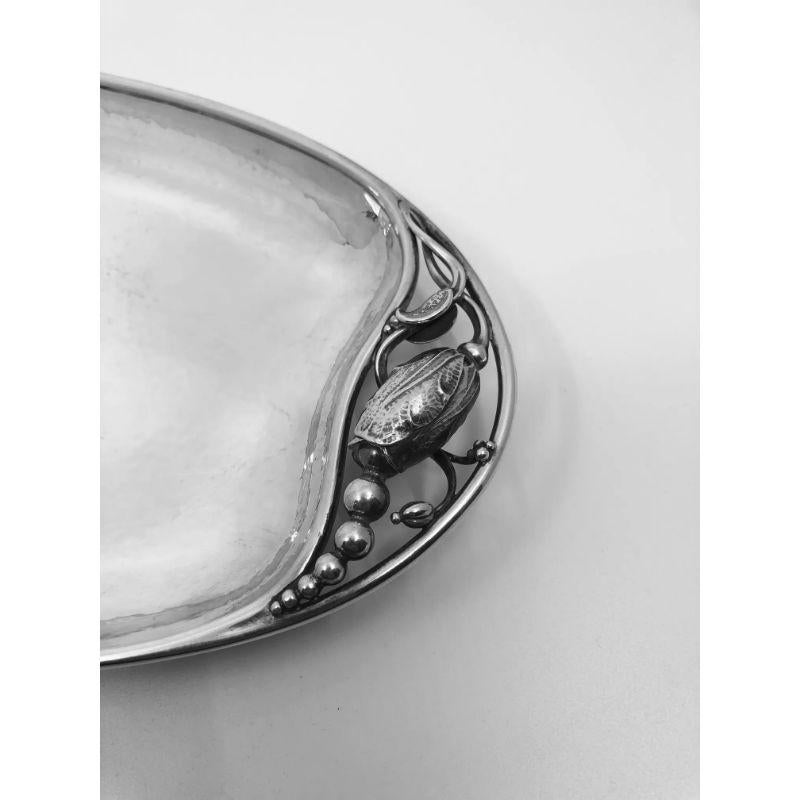 Polished Georg Jensen Blossom Bread Tray 2D For Sale