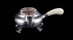 Georg Jensen. Blossom creamer in hand hammered sterling silver with bone handle.