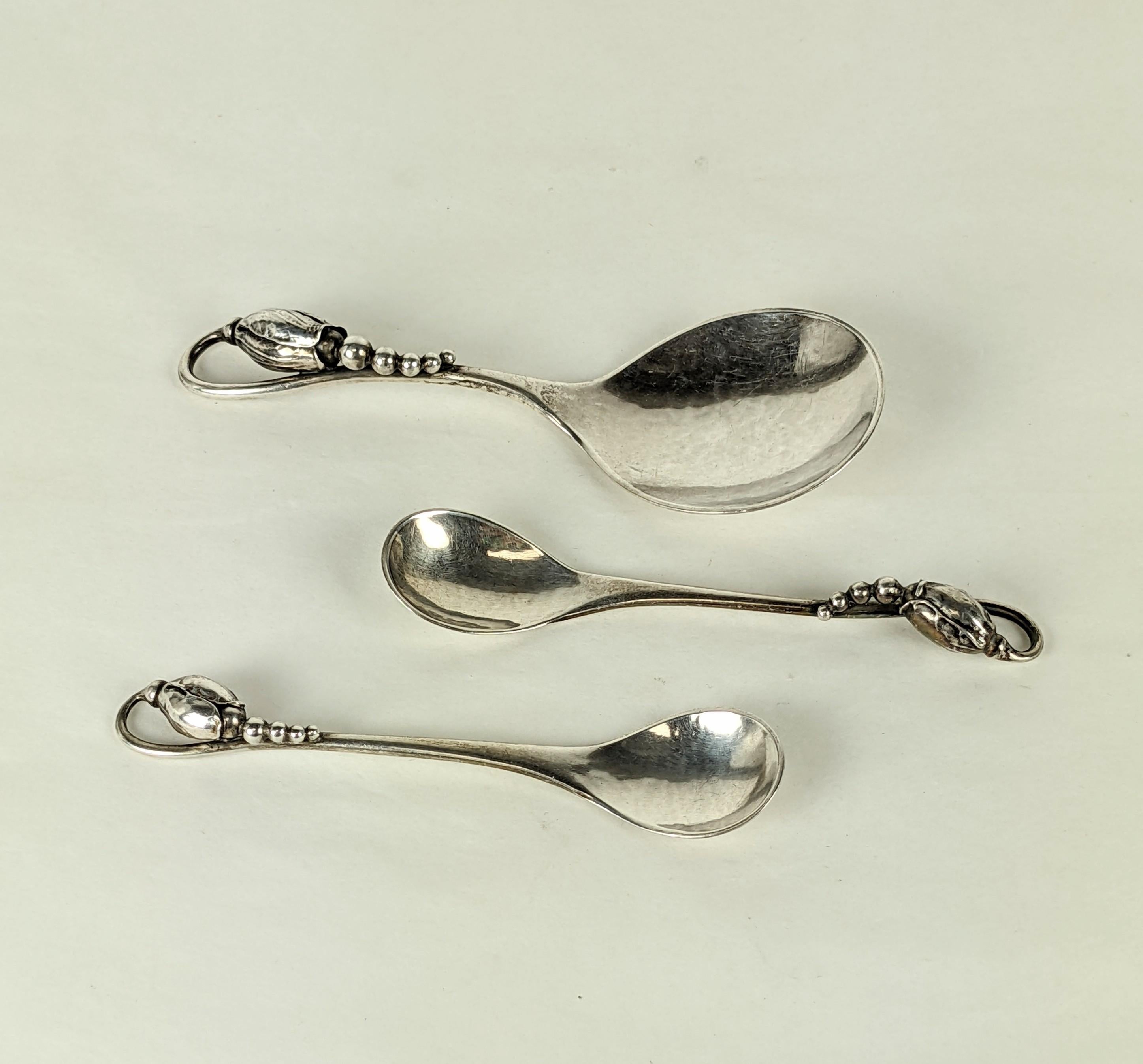 Danish Georg Jensen Blossom Pattern Sterling Pieces For Sale