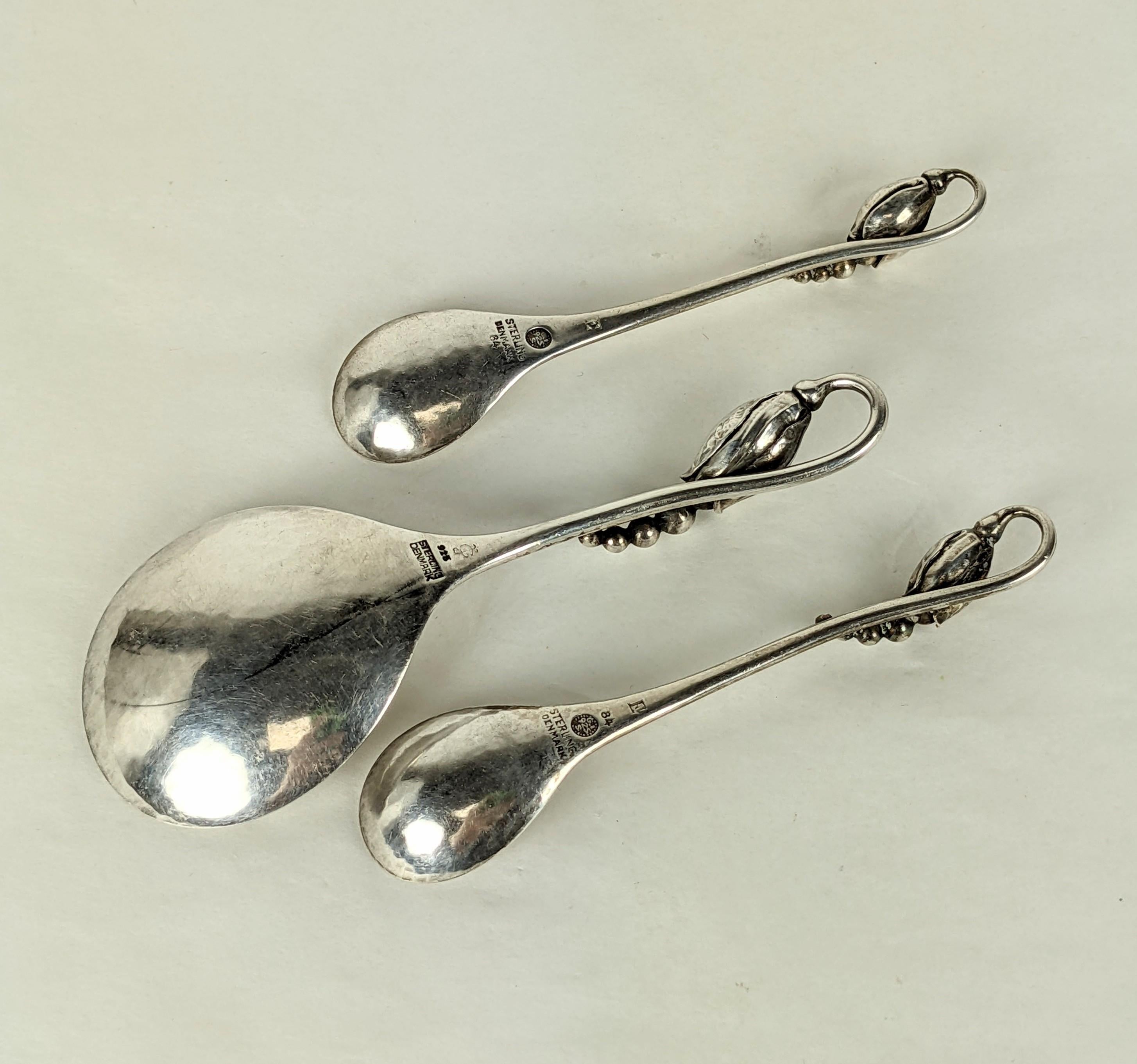 Georg Jensen Blossom Pattern Sterling Pieces In Excellent Condition For Sale In Riverdale, NY