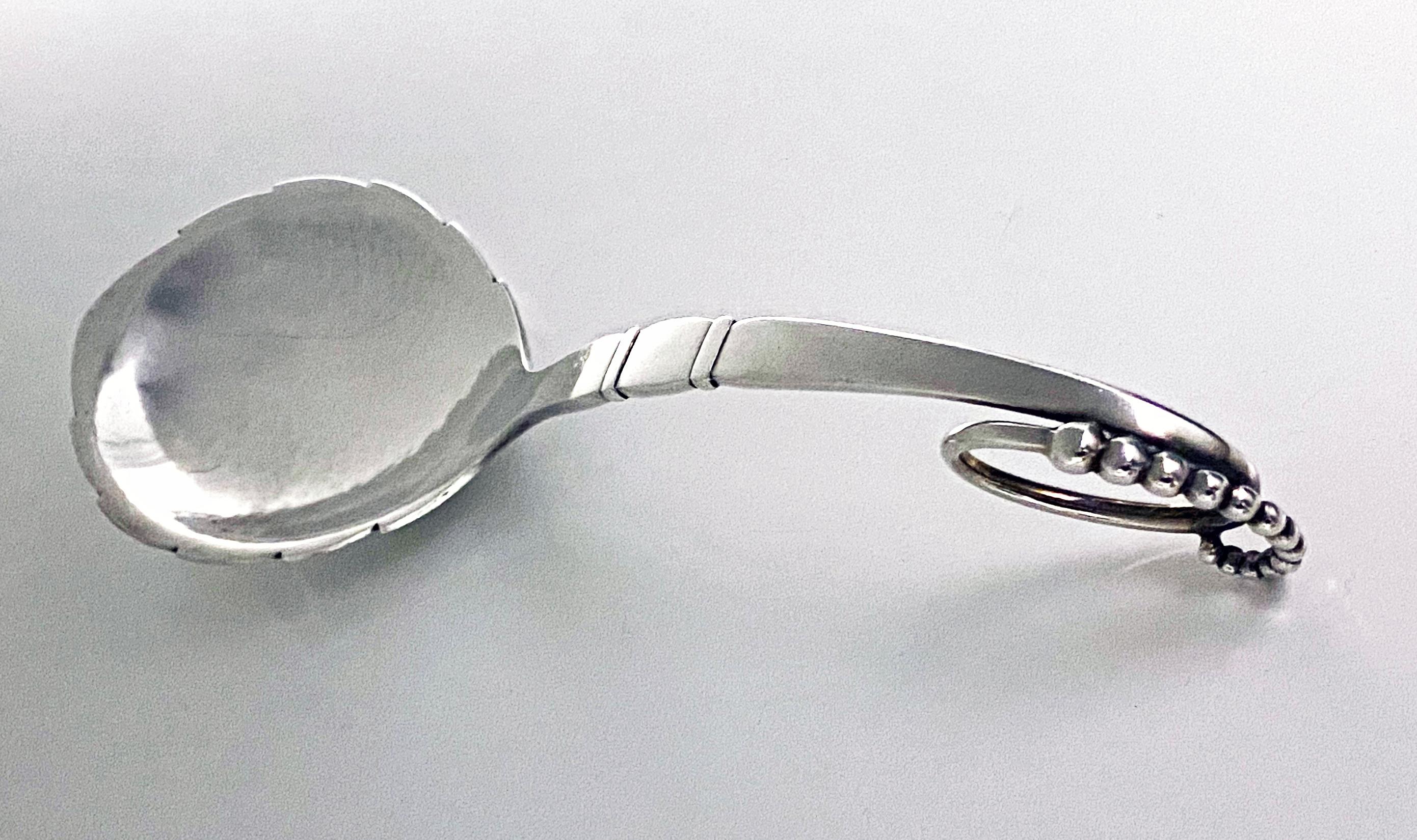 Georg Jensen Blossom Pattern Sterling silver Serving Spoon Ladle Denmark C.1935 1