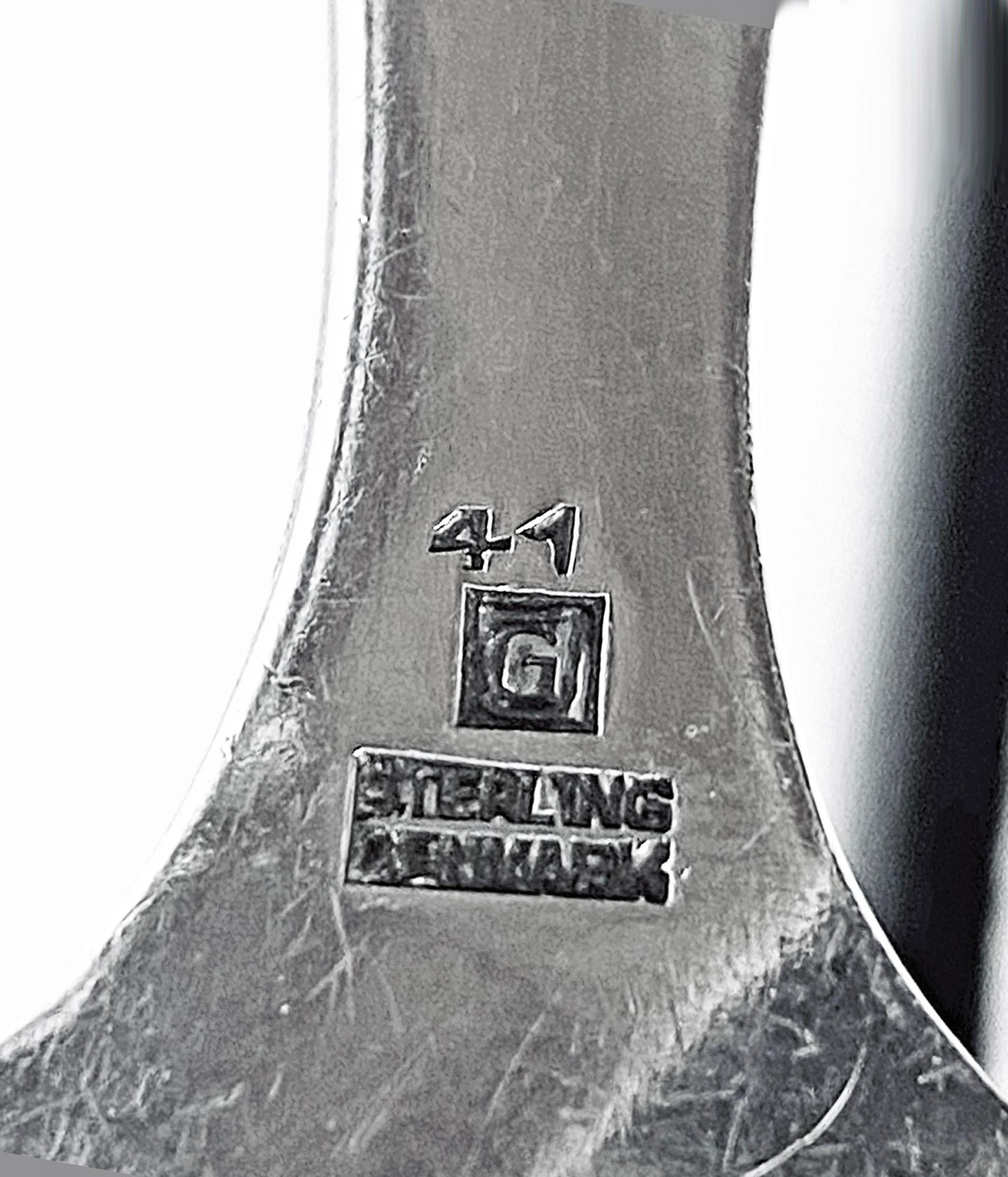 Georg Jensen Blossom Pattern Sterling silver Serving Spoon Ladle Denmark C.1935 2