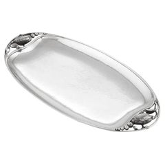Used Georg Jensen Blossom Sterling Silver Bread Tray #2D