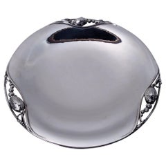 Georg Jensen Blossom Sterling Silver Footed Cake Plate