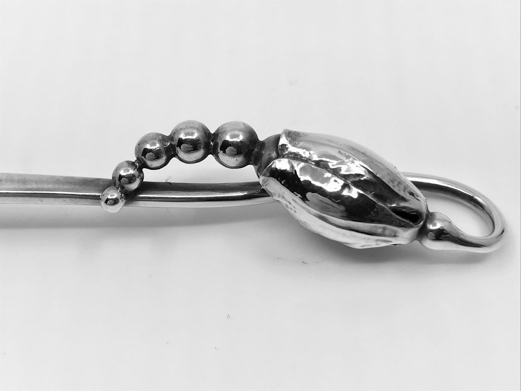 Art Nouveau Georg Jensen Blossom Sterling Silver Gravy Ladle 153 For Sale