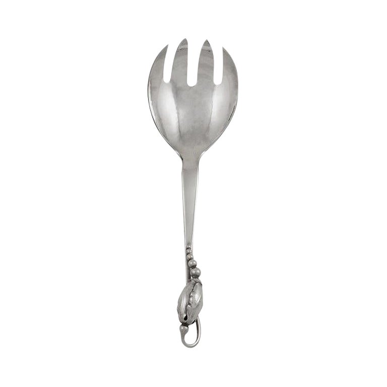 Georg Jensen Blossom Sterling Silber Serviergabel Klein 116 im Angebot