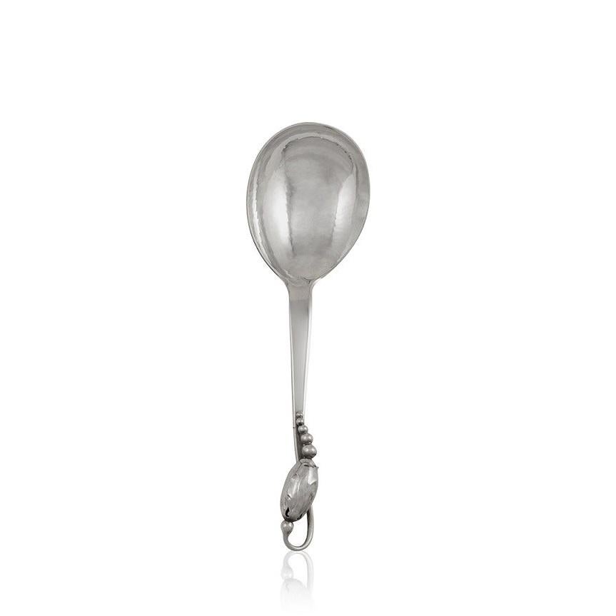 Art Nouveau Georg Jensen Blossom Sterling Silver Serving Spoon Small 115 For Sale