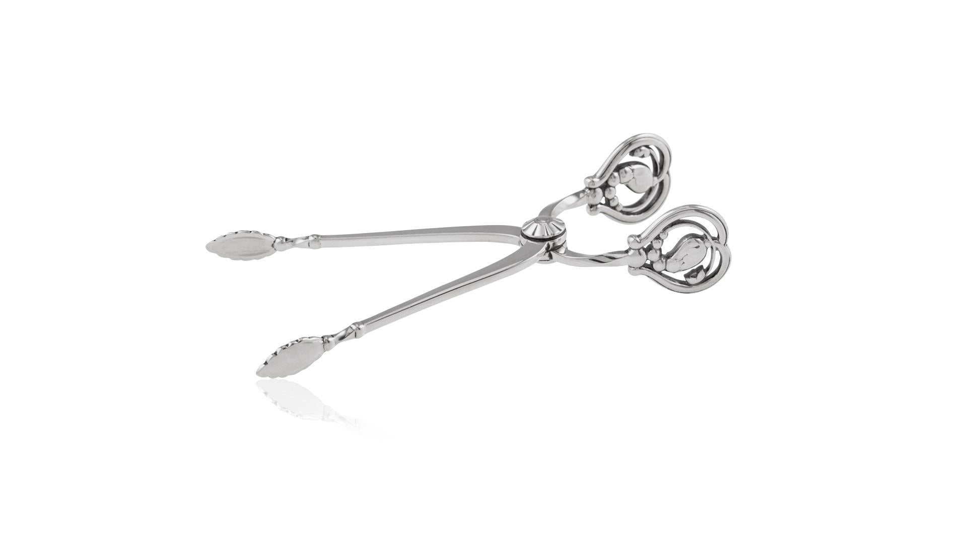 Georg Jensen Blossom Sterling Silver Sugar Tongs For Sale