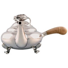 Georg Jensen "Blossom" Teapot of Hammered Sterling Silver