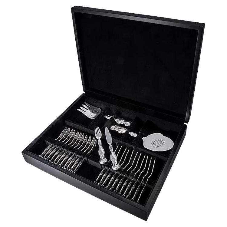 Georg Jensen Boxed Fish Sterling Silver Service 55 For Sale