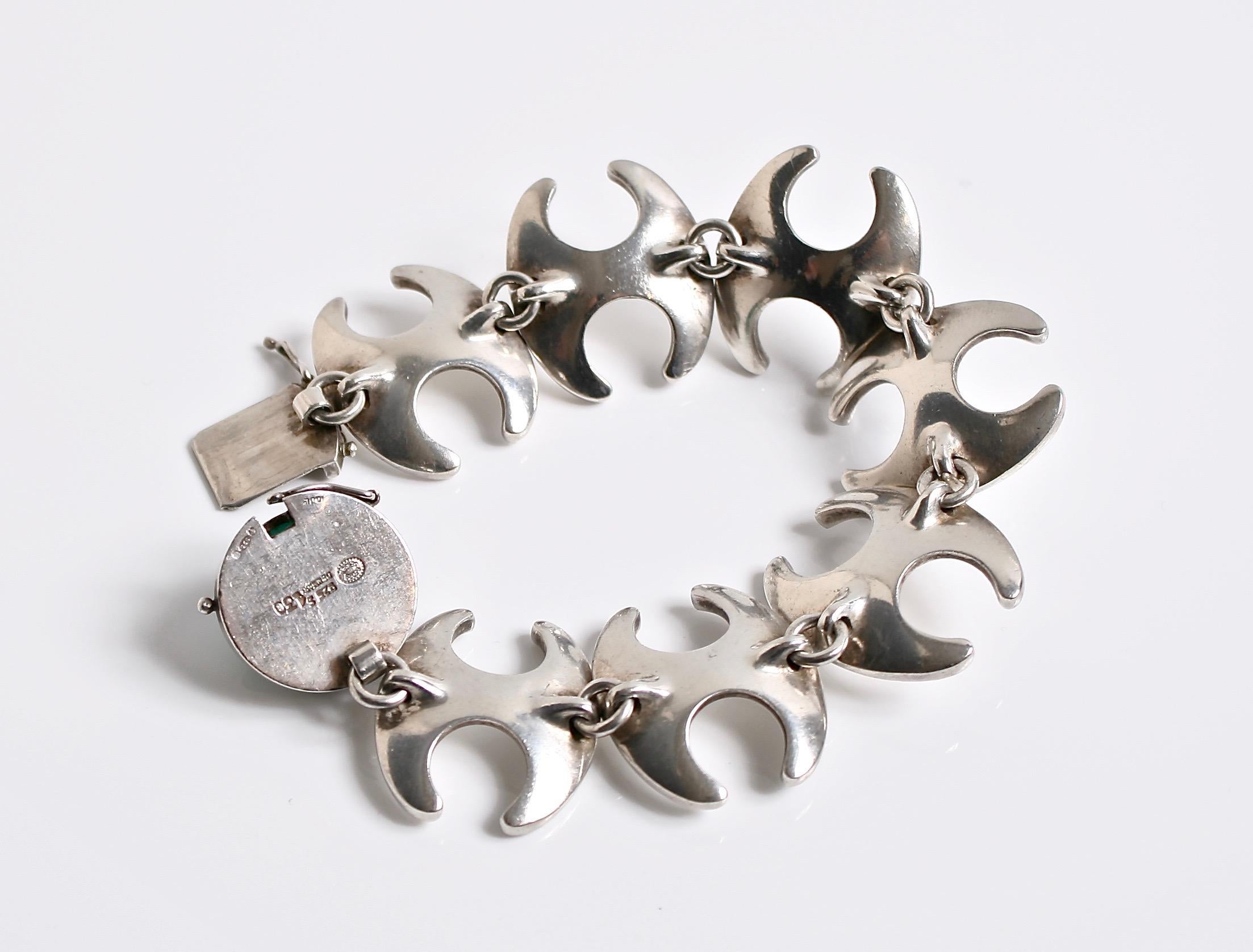 Modernist Georg Jensen Bracelet Designed by Henning Koppel, Denmark For Sale