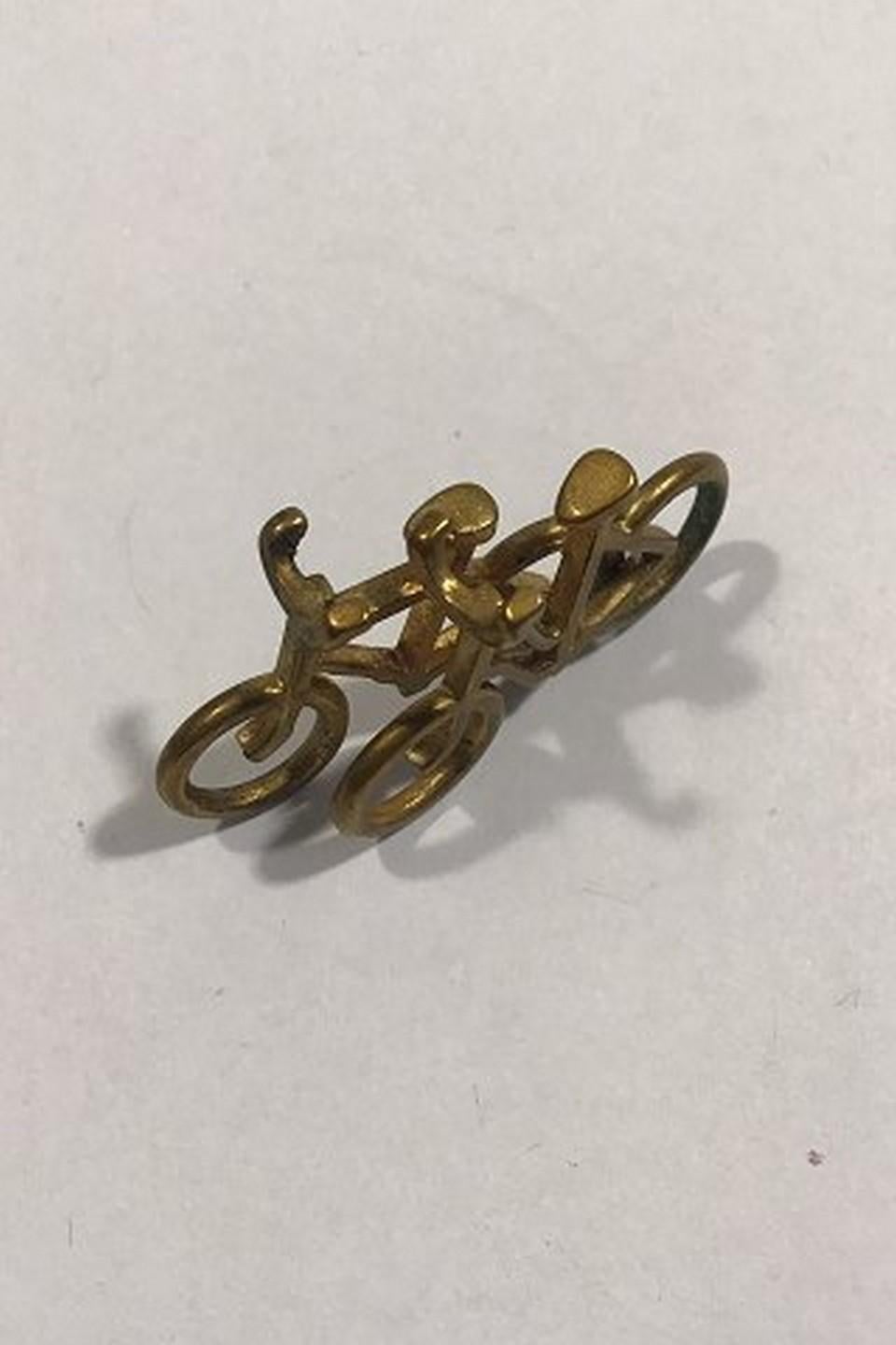 Modern Georg Jensen Brass Double Bicycle Pendant No 5215 For Sale